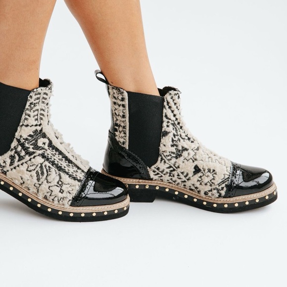 Free People: Textile Atlas Chelsea Boot in Beige - Picture 1 of 10